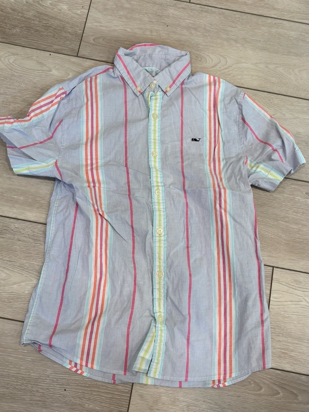 Vineyard Vines Boys Multi-Stripe Short-Sleeve Button-Down Shirt Size 16